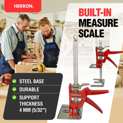 440 lbs Hand Lifting Jack Tool 2-Pack, Cabinet Lifter with Measuring Red