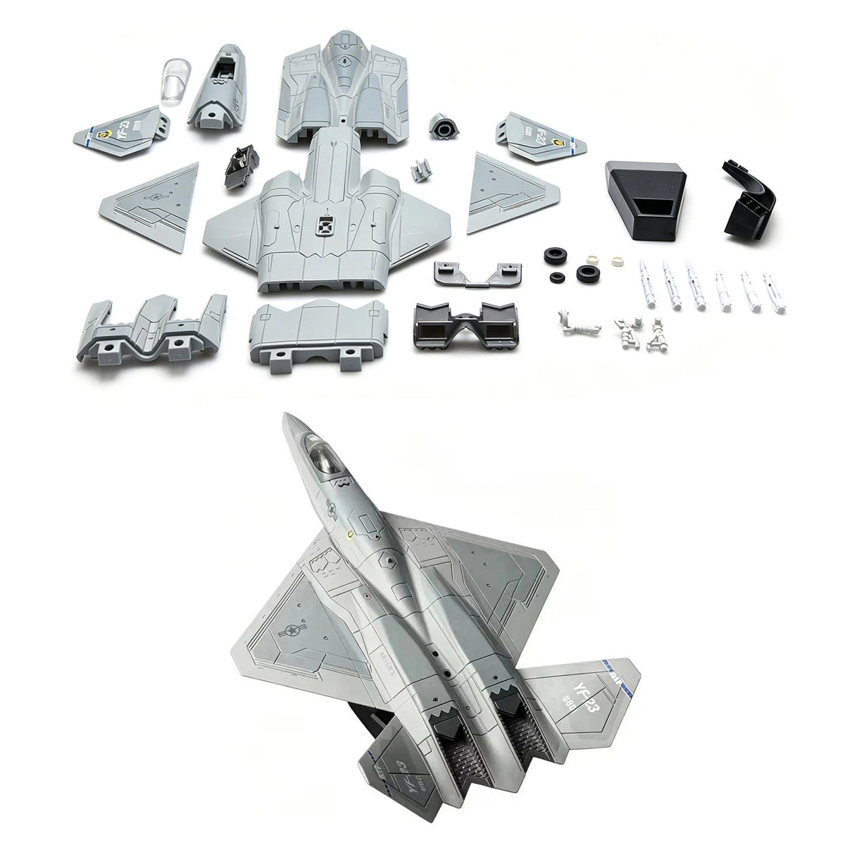 1:72 Scale YF-23 Stealth Fighter Building Blocks Kit, Durable ABS, Snap-Fit