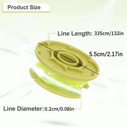 Replacement Spools With Line Compatible For Ryobi One+ 18v P2000, P2002, P2003