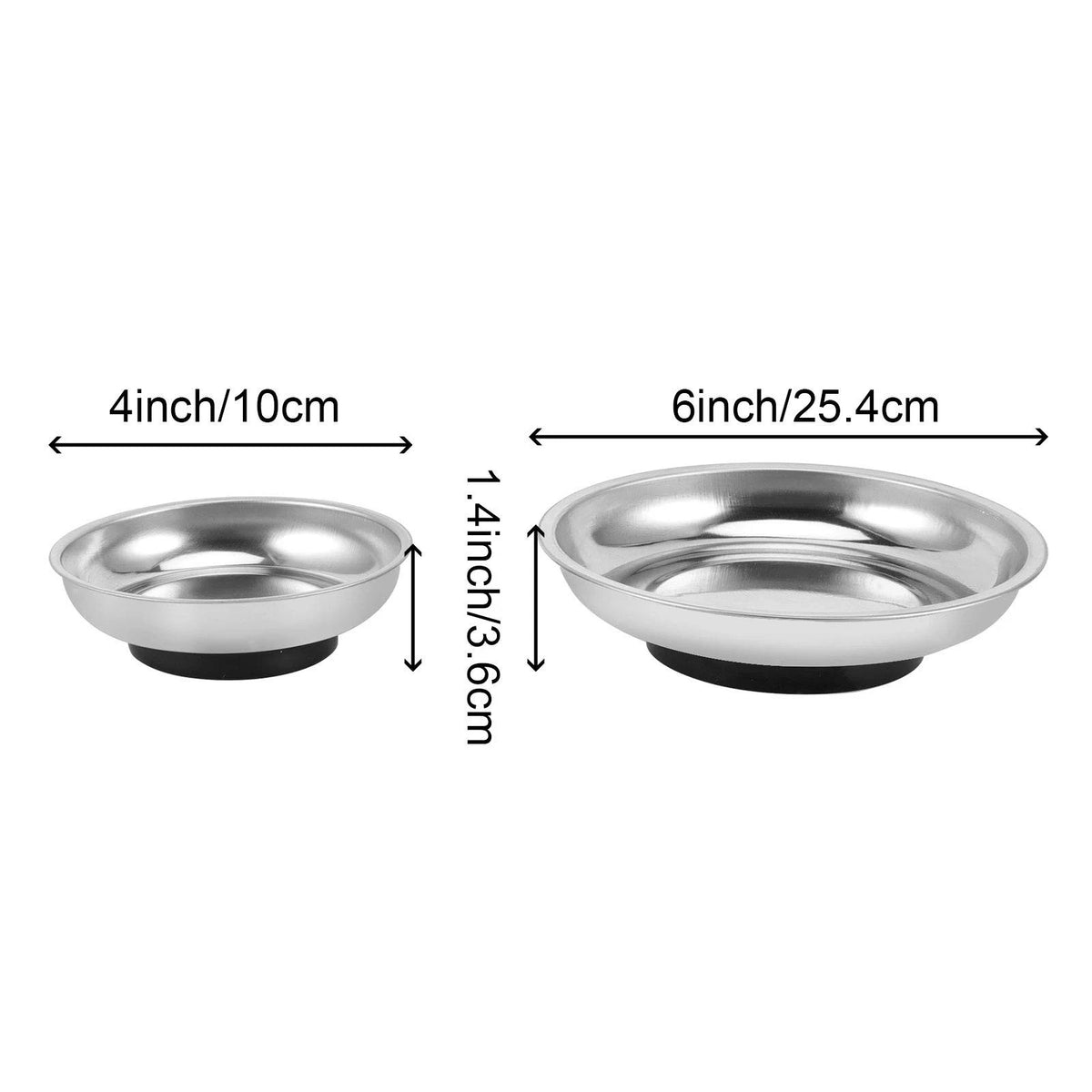 ZOENHOU 10 PCS 4” 6” Round Magnetic Tray, Stainless Steel Magnet 10