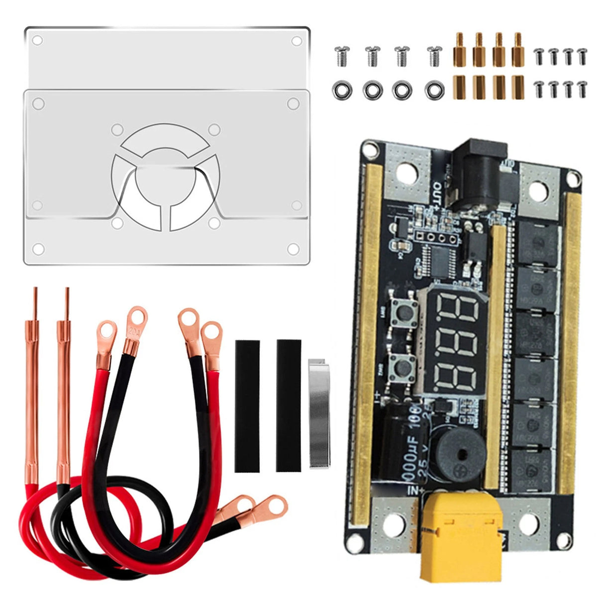 1Set DIY Mini Spot Welder Machine 8-24V Voltmeter Part For 18650 Lithium Battery