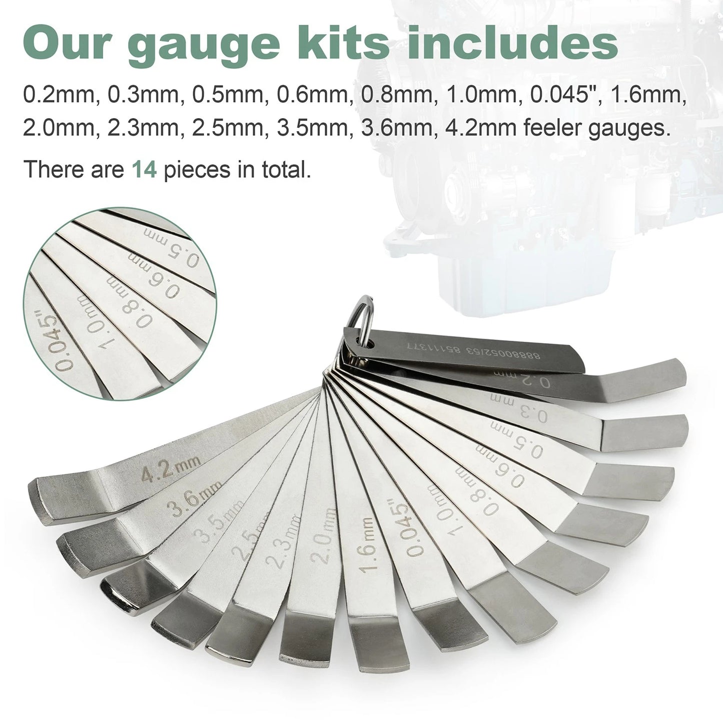Feeler Gauge Jake Brake Tool Set 88880053 88880052 85111377 For Volvo/Mack MP7
