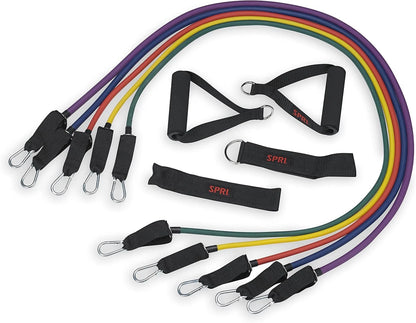 SPRI Resistance Band Kit - Green, Yellow, Red, Blue, Purple
