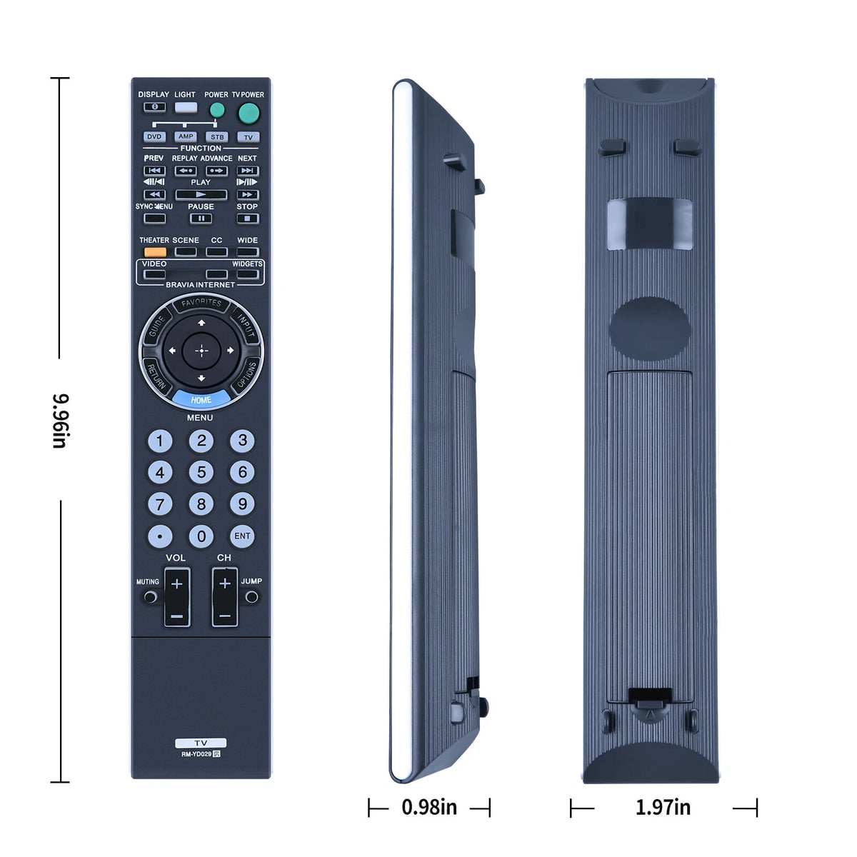 RM-YD029 Remote Control For Sony Bra TV KDL46Z5100 KDL52XBR10 KDL46XBR10