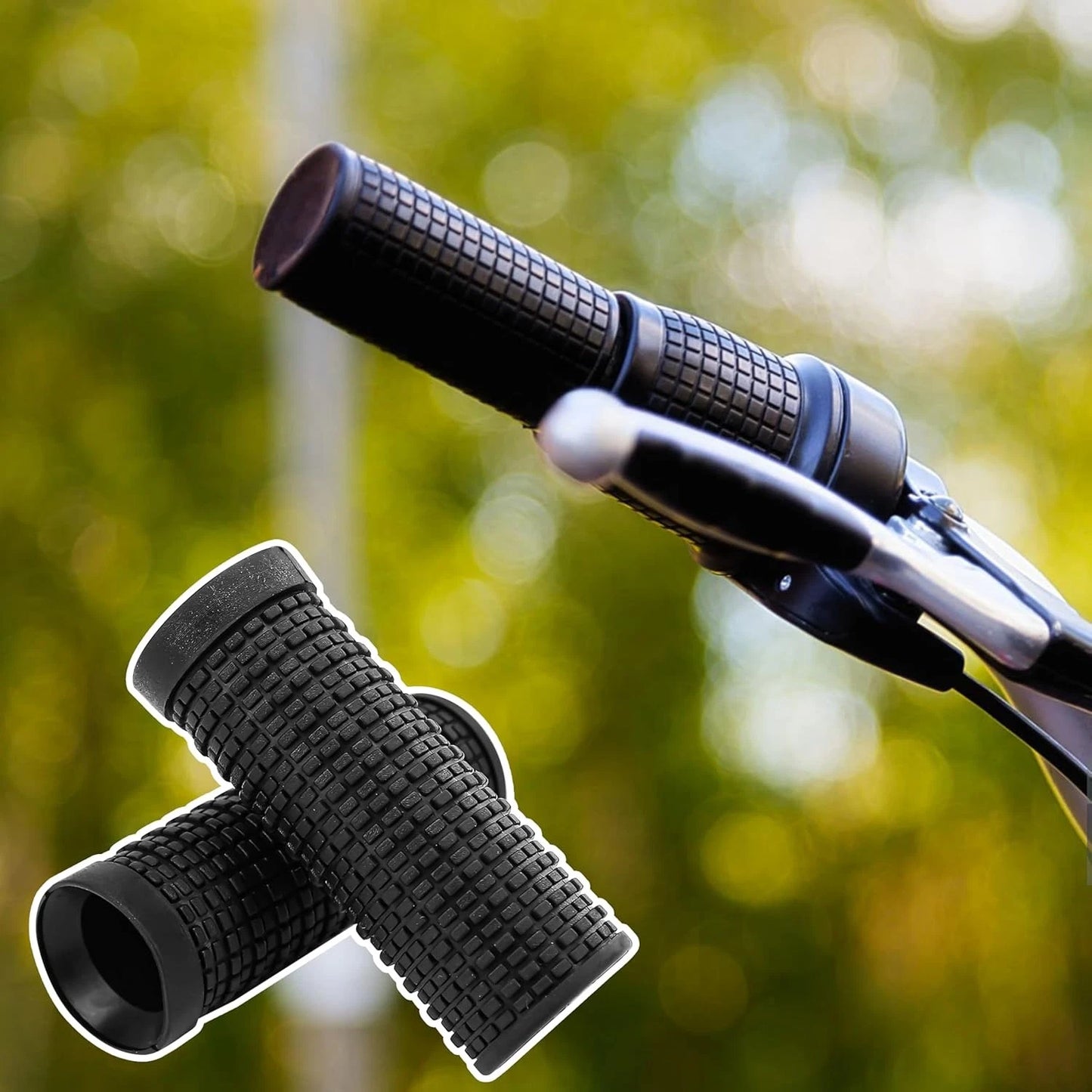 1 Pair MTB Bike Short Handlebar Grips 20x74mm/0.78x2.91inch, Normal, Black