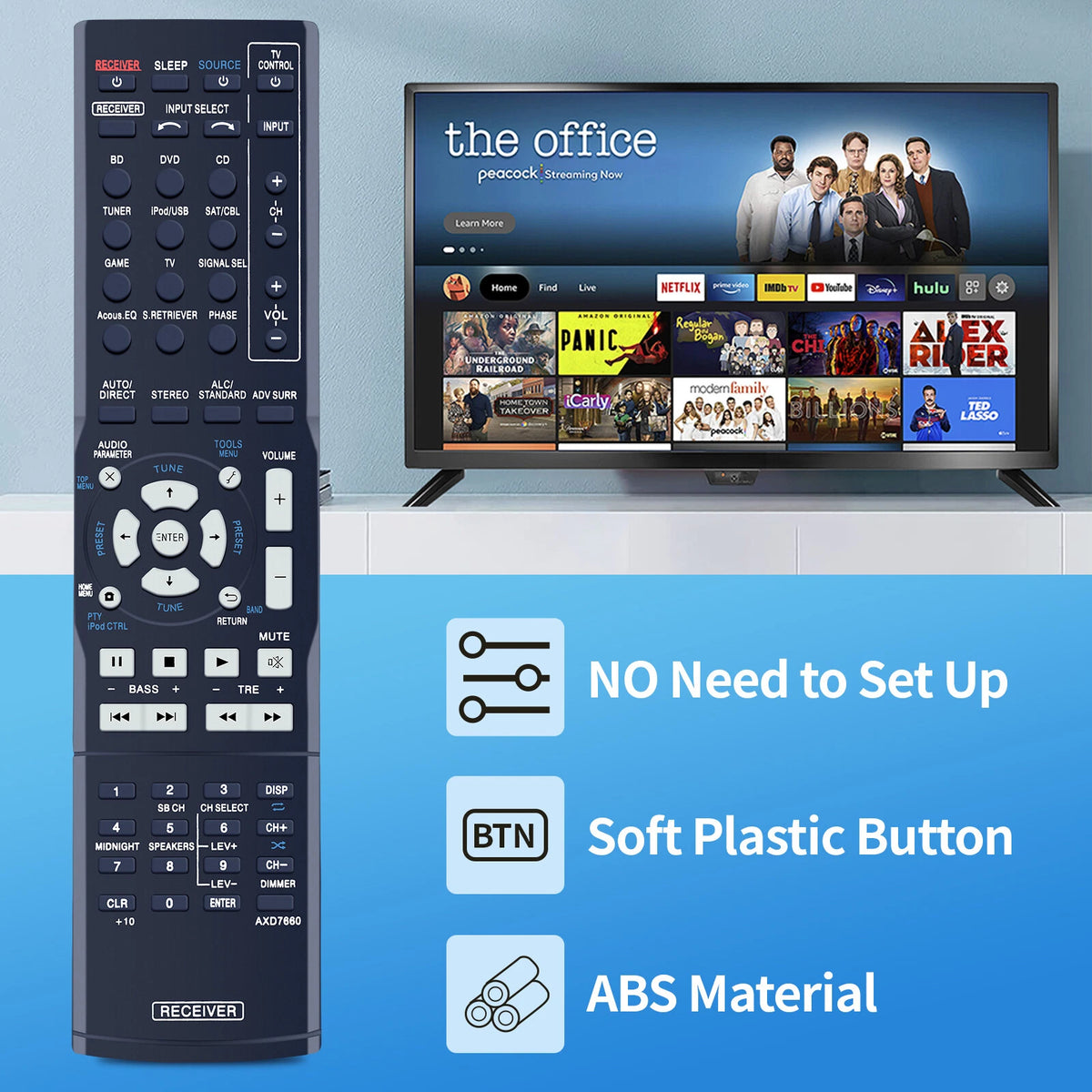 AXD7660 For Pioneer AV Receiver Replace Remote Control VSX-522 VSX-522-K