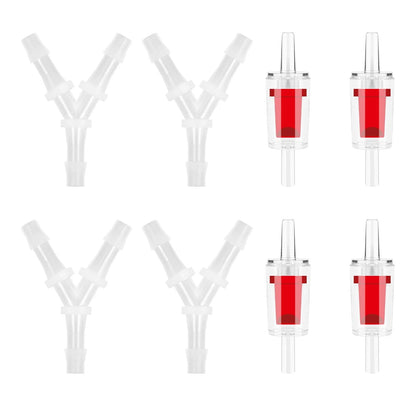 4PCS Aquarium Air Pump Connectors with Check Valve 4.8Mm/0.188In, White