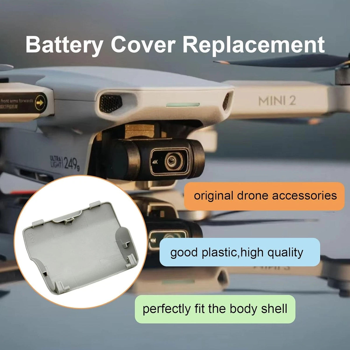 Mini 4K Battery Cover Replacement for DJI 2/Mini 2 SE/Mavic Drone...
