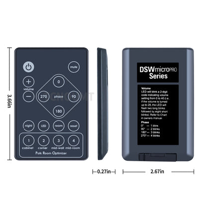 Replacement Remote Control For Polk Audio DSW PRO 660wi Wireless Subwoofer