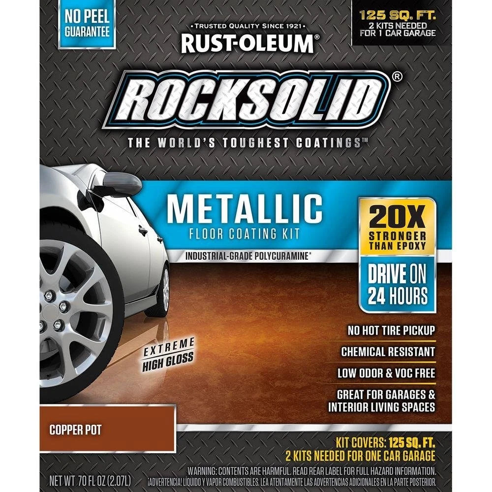 Rust-Oleum 286894 RockSolid Metallic Garage 70 fl oz (Pack of 1), Copper Pot