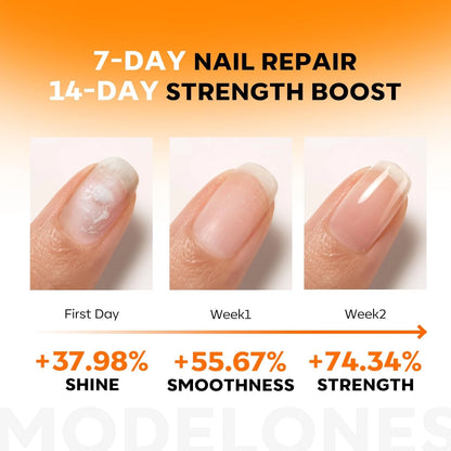 modelones Nail Strengthener and Growth Clear 0.51 Fl Oz (Pack of 1), A1-Clear