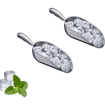 Amazing Abby - Elsa - 12-Ounce Aluminum Ice Scoops (Set 12 oz, 2-Pack, Silver