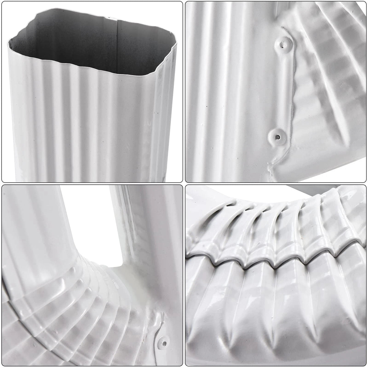 VYH Downspout Gutter Y Left Connector 2x3 Upright 2"x3" Left, White