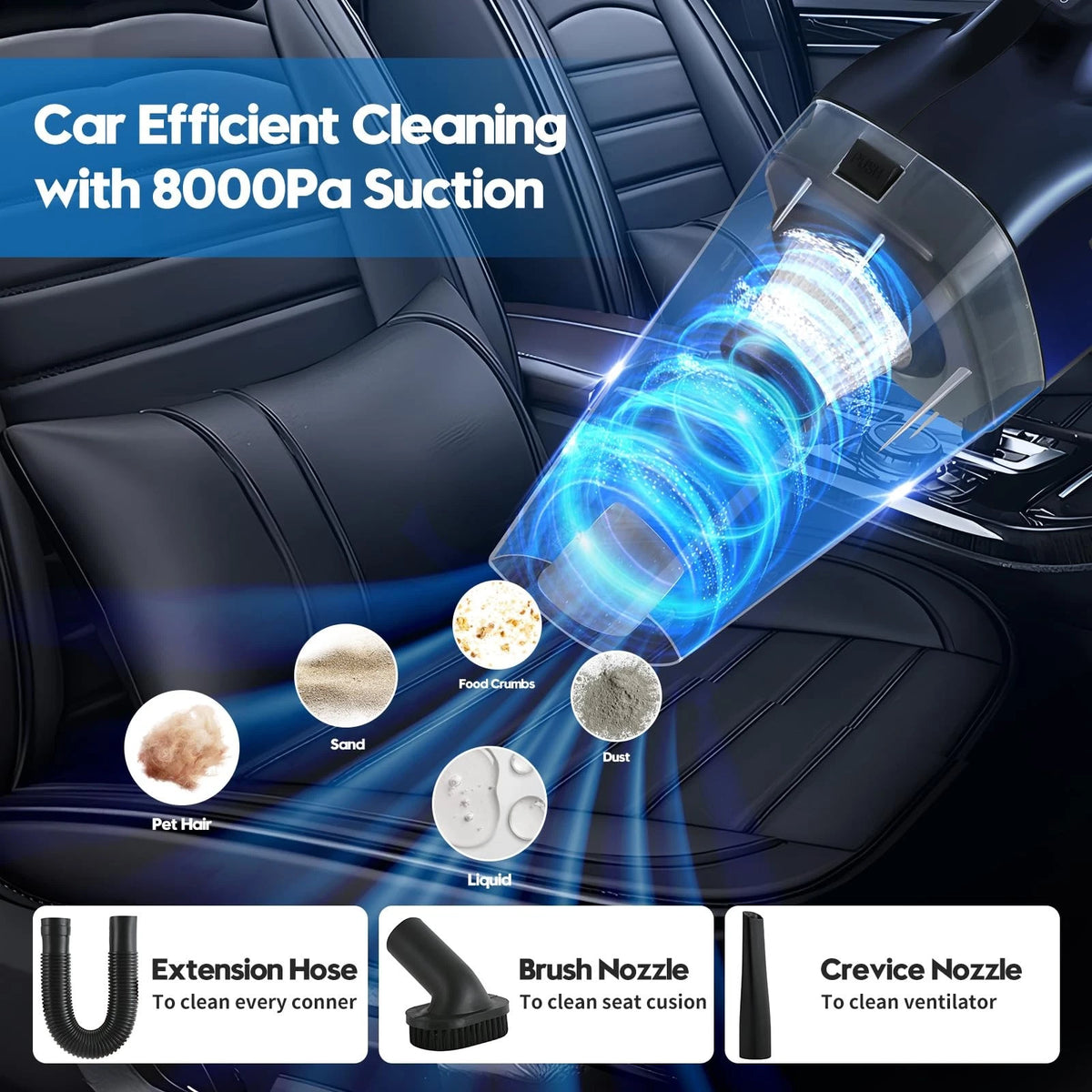 Qydipclin 45Pcs Car Detailing Kit, Brush Set, 45pcs, Blue