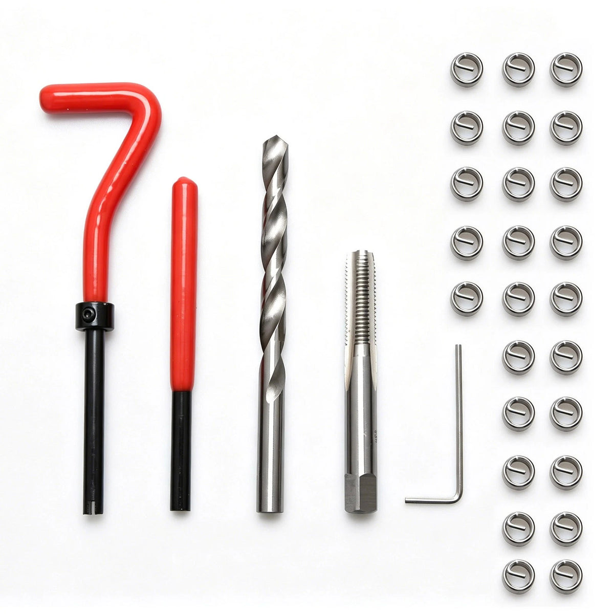 M8 x 1.25 Thread Repair Kit Stainless Steel Insert Set for Aluminum Cast Iron