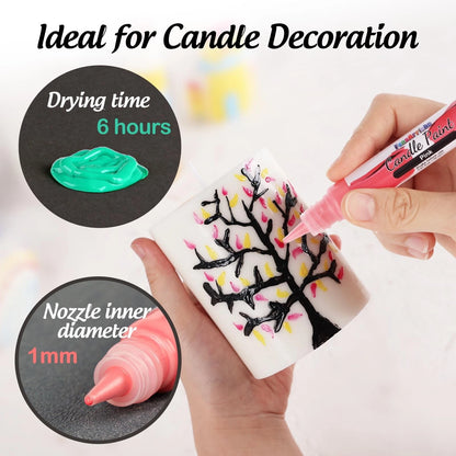 FansArriche Candle Paint, 20 Colors Wax Pen Set for 20