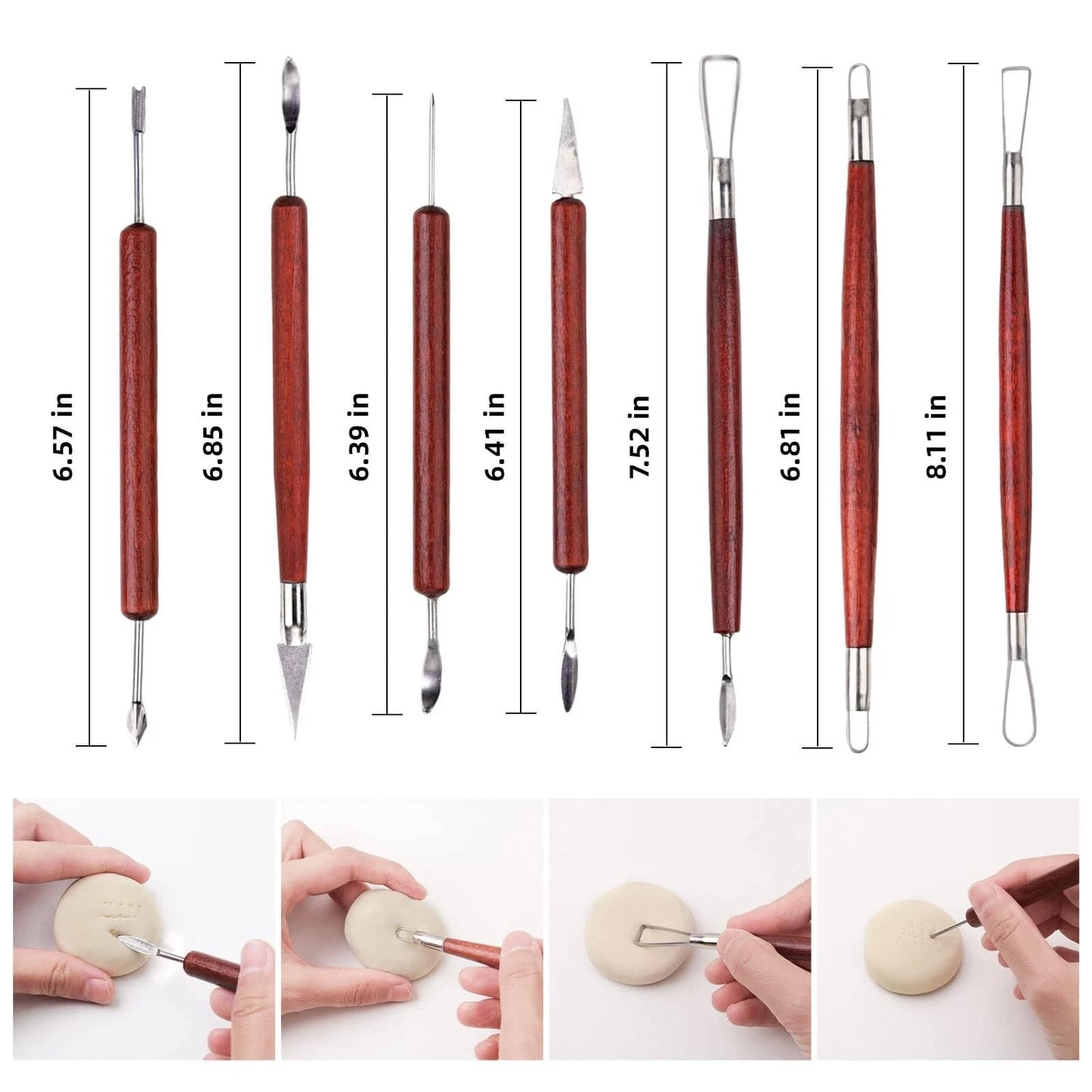 Blisstime 18PCS Clay Sculpting Tools, Basic Pottery Carving Tool Kit Red