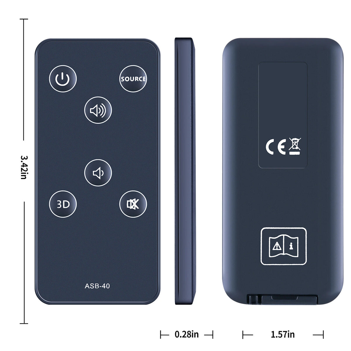 Remote Control For Promethean ASB-40-3 ASB-40-2 ASB-40 & LuguLake T180 Sound Bar