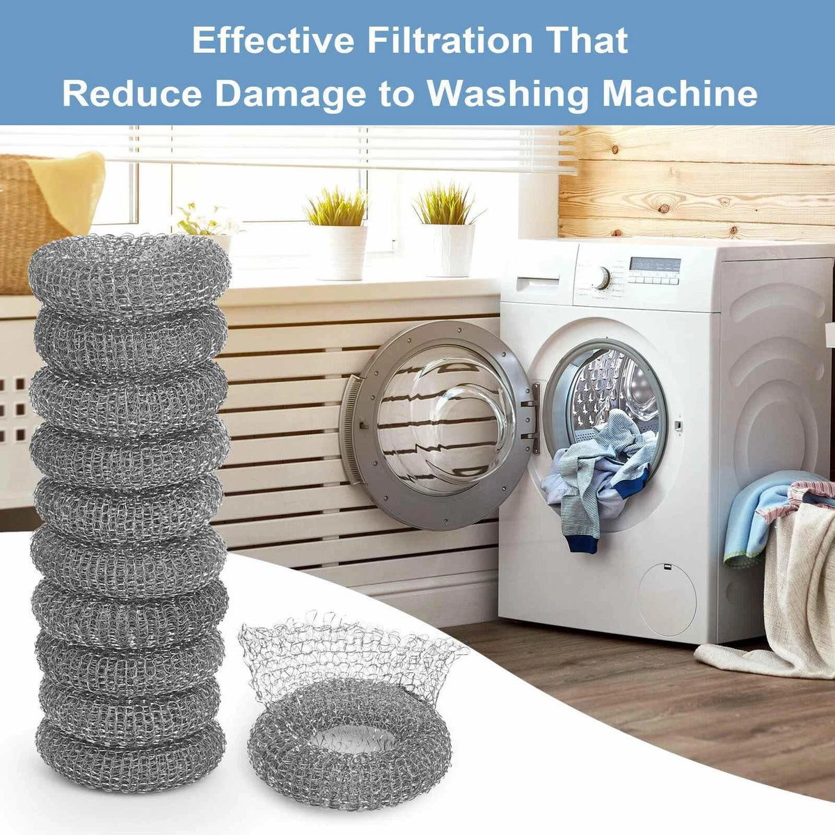 50PCS rust-resistant Washing Machine Drain Filters With Easy installation