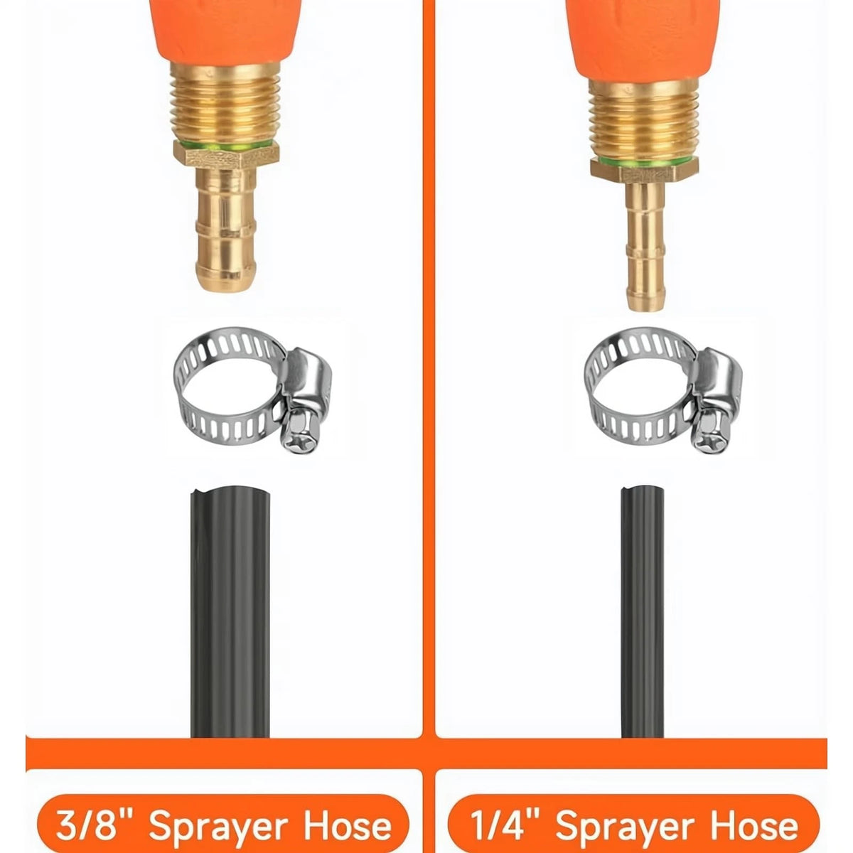 Sprayer Wand with 3 Different Types of Nozzles, 16 x 4 x 1 inches, Orange