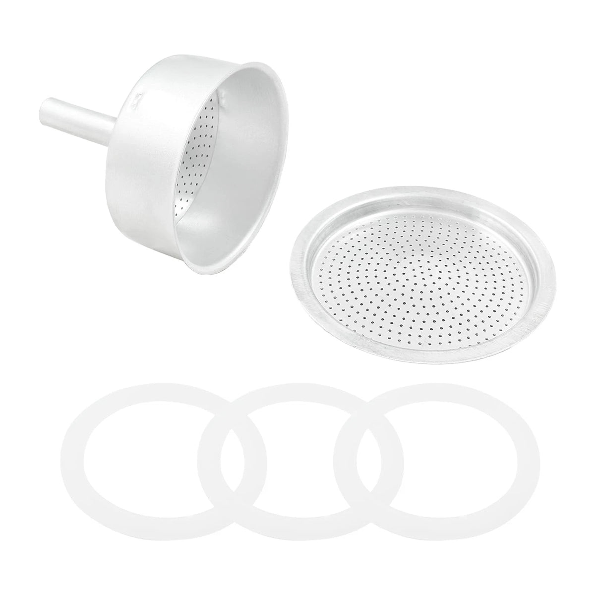 Waziaqoc 6 Cups Espresso Moka Replacement Funnel Kits, 1Pack 6 Cup, Style 2