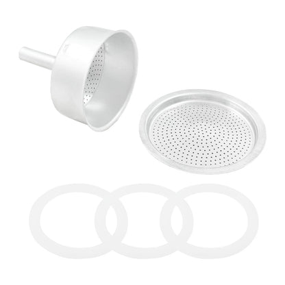 Waziaqoc 6 Cups Espresso Moka Replacement Funnel Kits, 1Pack 6 Cup, Style 2
