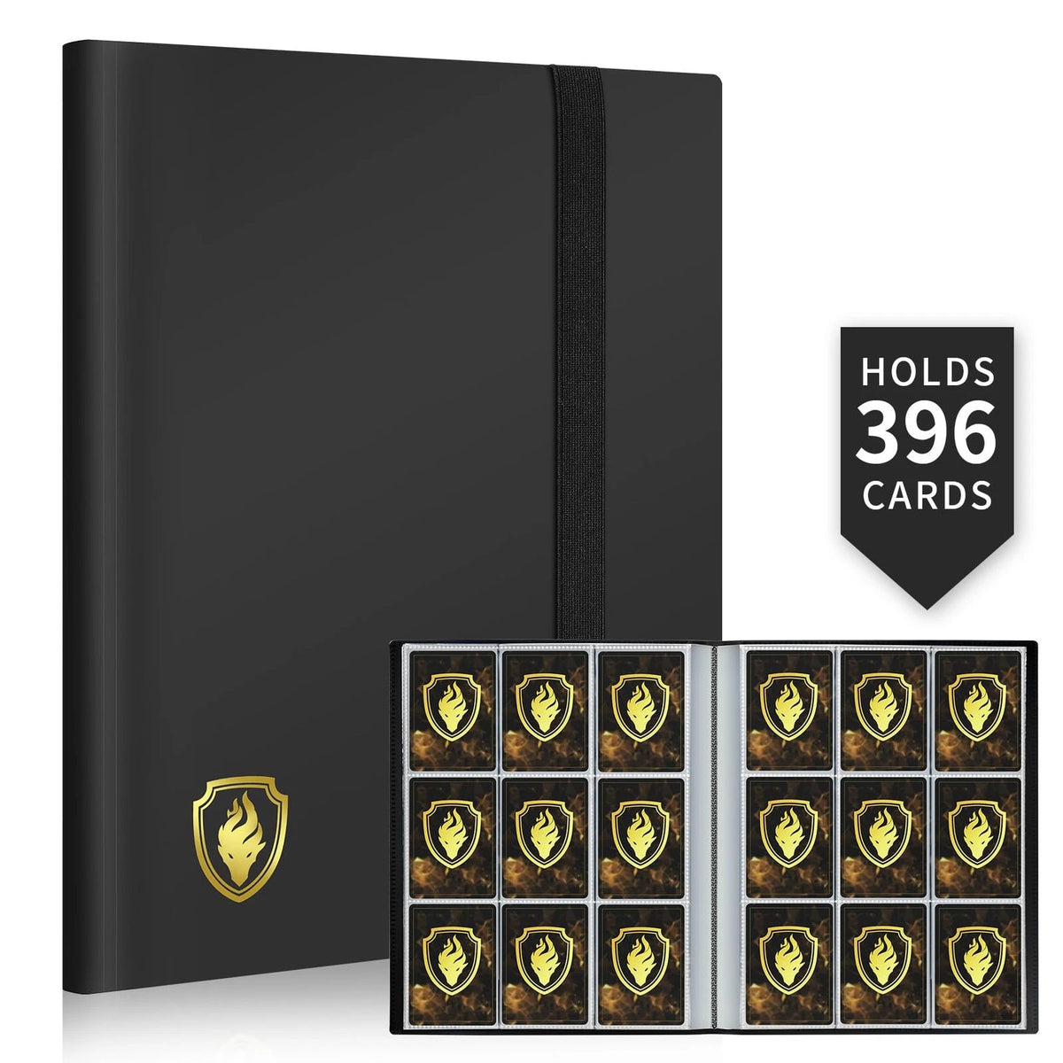 Card Binder 9 Pocket, Fabmaker 12.1 inches x 9.8 x 1.0 inches, Black
