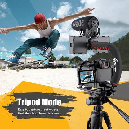 Zeadio Video Action Stabilizing Handle Grip Handheld Stabilizer with Black