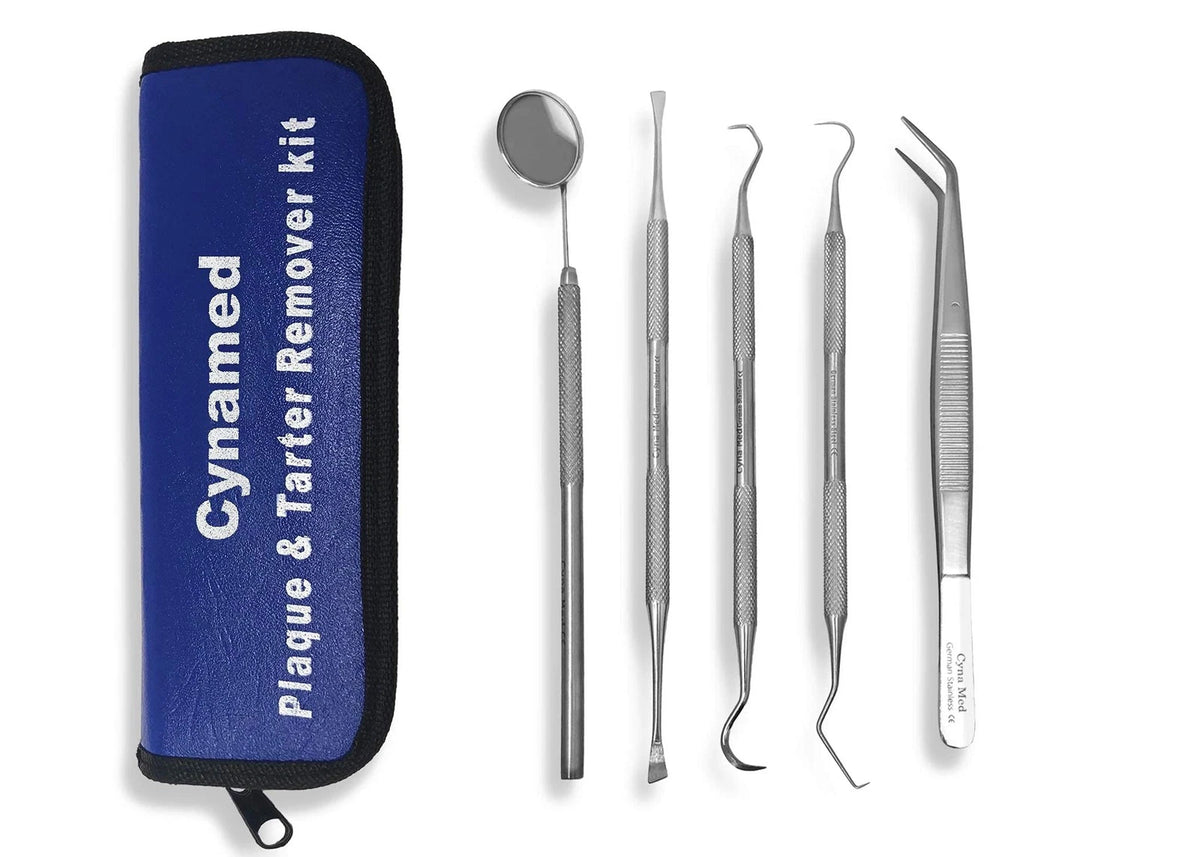 CynaMed Dental Tools Oral Care Kit (5-Pack) – Stainless Steel 6 Piece Set
