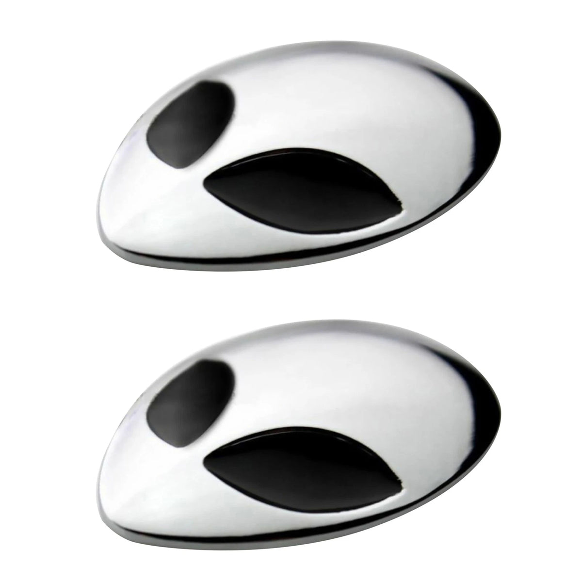 2PCS Chrome Metal 3D Alienware Head Auto Logo Sticker Badge Emblem Car Decal