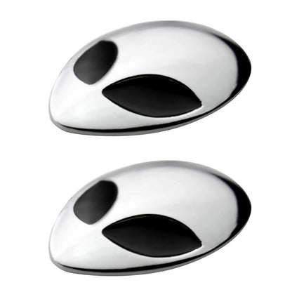 2PCS Chrome Metal 3D Alienware Head Auto Logo Sticker Badge Emblem Car Decal