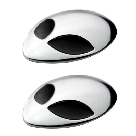 2PCS Chrome Metal 3D Alienware Head Auto Logo Sticker Badge Emblem Car Decal