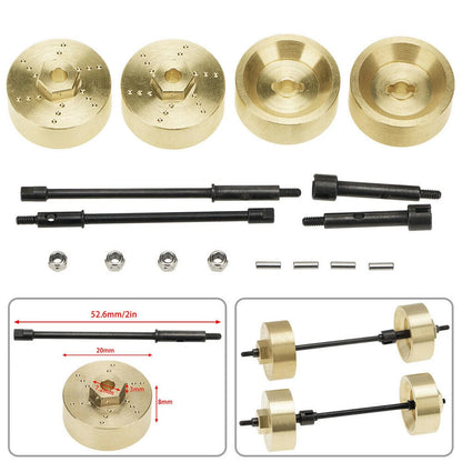 1/24 6mm Brass Widened Wheel Hub Counterweights For  Axial SCX24 90081 RC Car