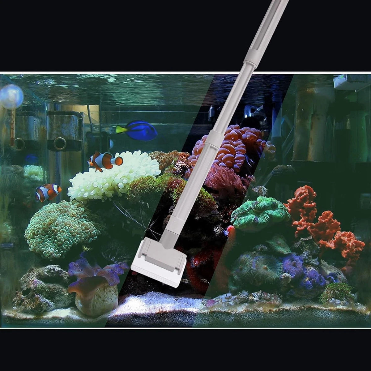 saltwater aquarium cleaner fish tank scraper cleaning tools 17.7-48 Inch...