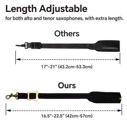 adorence Saxophone Neck Strap (Metal Swivel Snap, Pad, One Size, Black