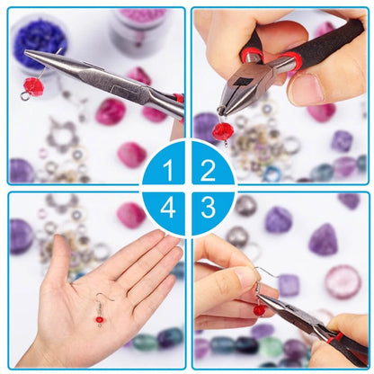 PAXCOO Jewelry Making Supplies Kit - size 2, Black,Clear,Silver