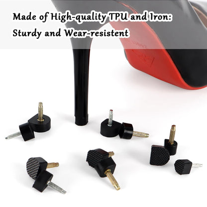 15 Pairs High Heel Replacement Tips, Black Repair Caps, 15