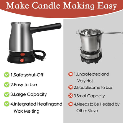 TOKPELA Wax Melter for Candle Making, Stainless Steel Electric Large, Silver