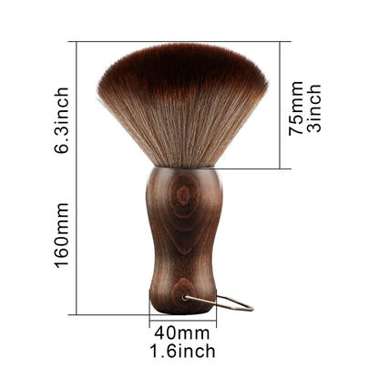 CGBARBER Barber Neck Duster Brush Wood Handle with brush+Black brush