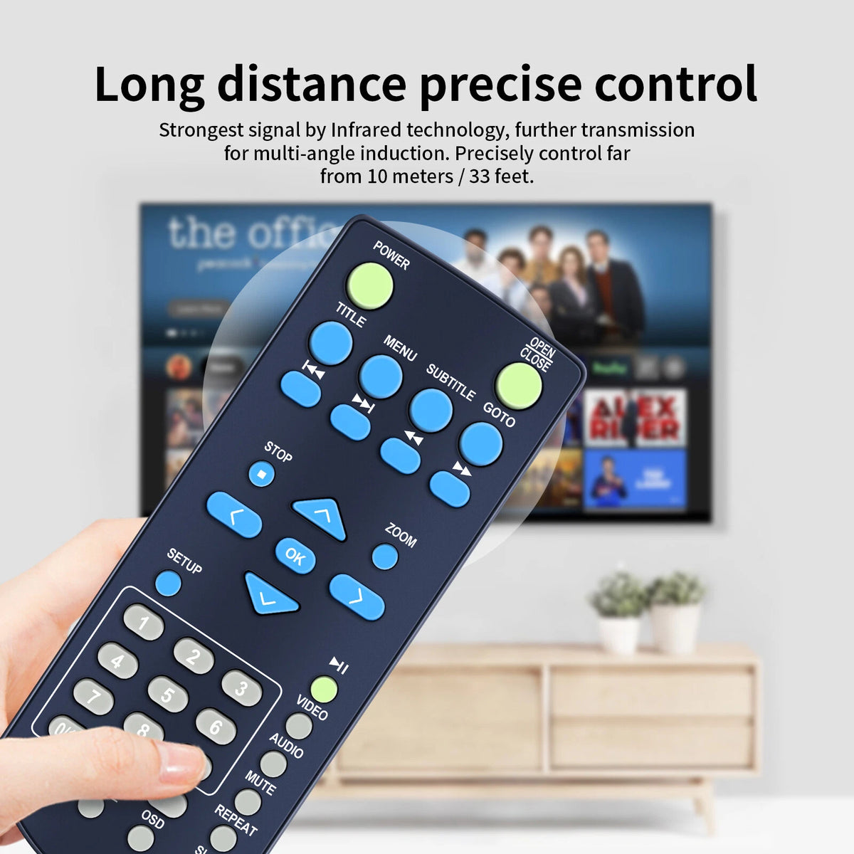 Replacement Remote Control For Capello DVD Player CVD2216 CVD2216BLK