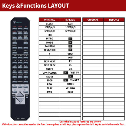 CDR4 V938850 Replacement Remote Control For Yamaha HDD CD-Recorder CDR-HD1300