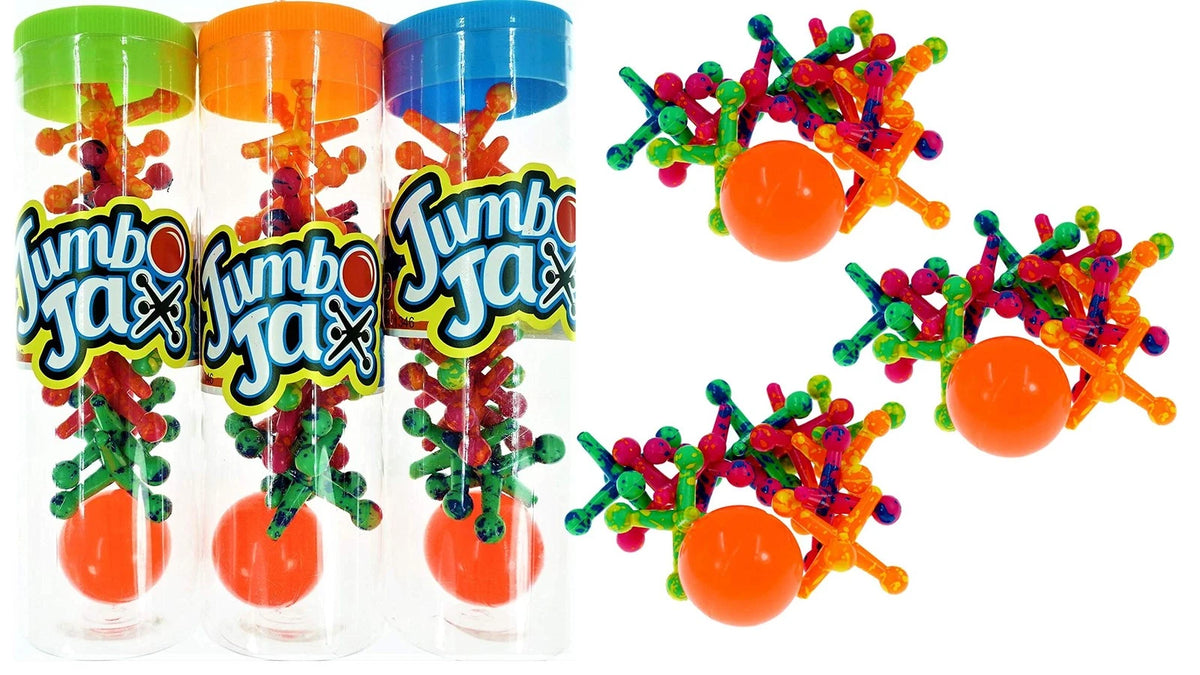 JA-RU Jumbo Jax Toy Set (3 Pack) Soft Rubber Jacks Game 3 Packs,