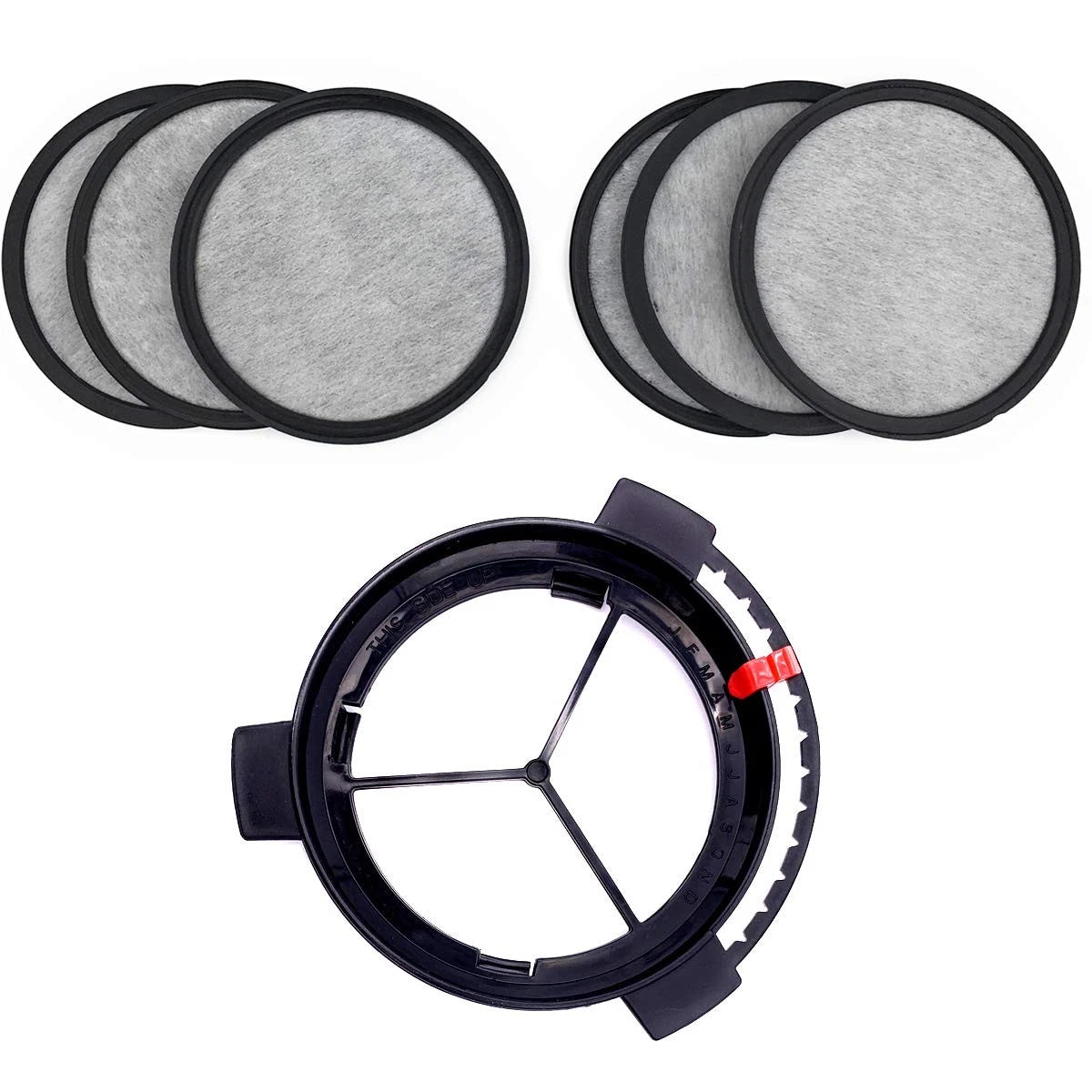 Xcivi Replacement Coffee Maker Water Filtration Set Filter 7 Piece Set, Black