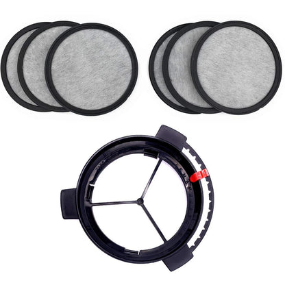 Xcivi Replacement Coffee Maker Water Filtration Set Filter 7 Piece Set, Black