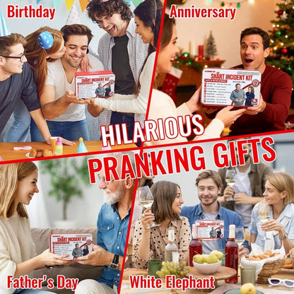 Shart Incident Kit for Men - 8 Items Gag Gifts Funny Novelty Emergency Red