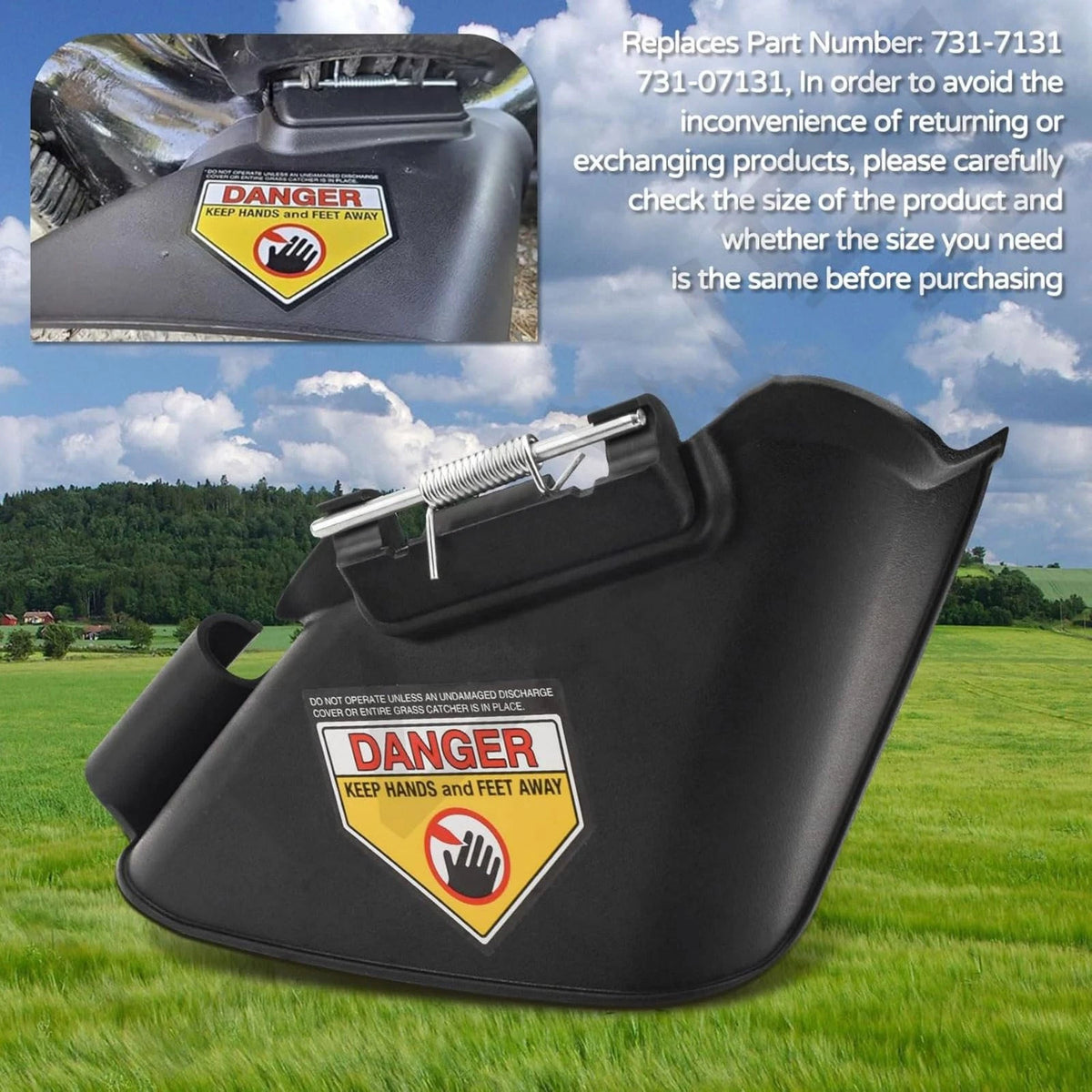 731-07131 Lawn Mower Side Discharge Chute Compatible with Popular Models