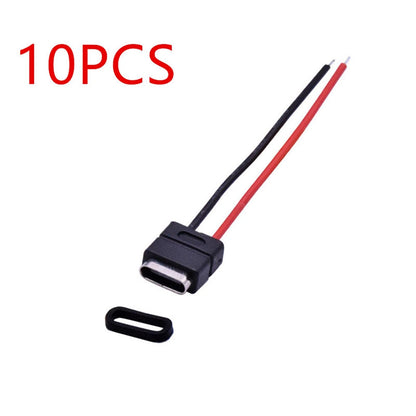 10PCS Waterproof 2PIN TYPE-C Female Socket High Precision Solder Joint Fitting