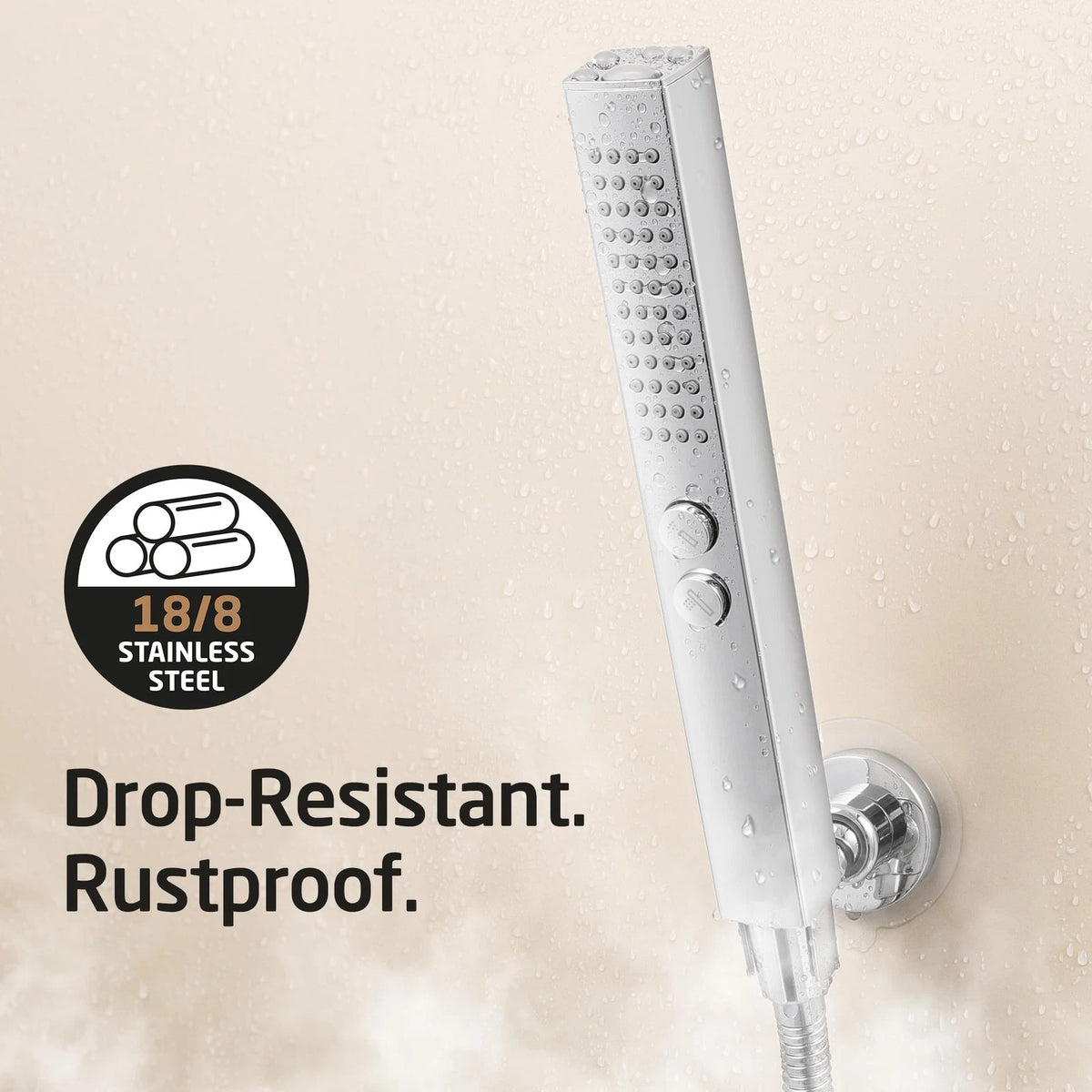 All Metal RV Shower Faucet with Hose and 2 Function Showerhead, KES No Chrome