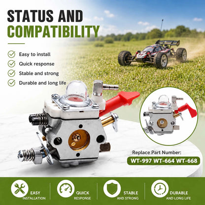 Replacement Carburetor Kit for Walbro WT-997 WT-664 WT-668 Fits for Rovan 30.5cc