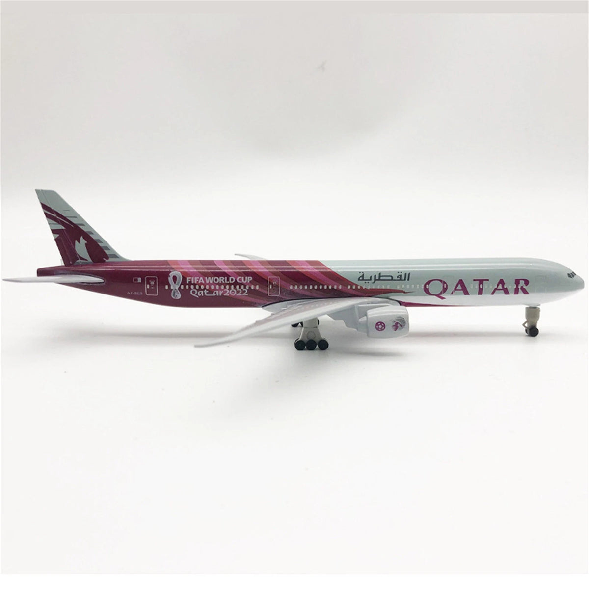 1:400 Qatar World Cup B777 Airplane Alloy Model Souvenir Display with Stand F